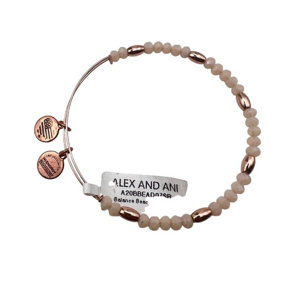 Alex and Ani Jewelry - Alex And Ani Balance Bead II Carmel Rose Gold Tone Bangle Bracelet Pink NWT